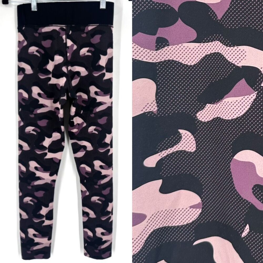Black Line by Noli Purple Camo Rocky Leggings Athleisure Yoga Barre Camo Size L